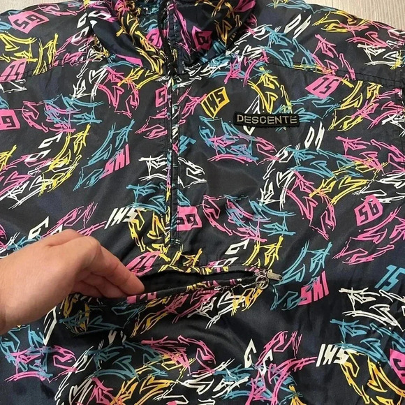 Rare Descente Half Zip Windbreaker Men's Large Made in Japan Y2K Pullover Jacket - Picture 3 of 9